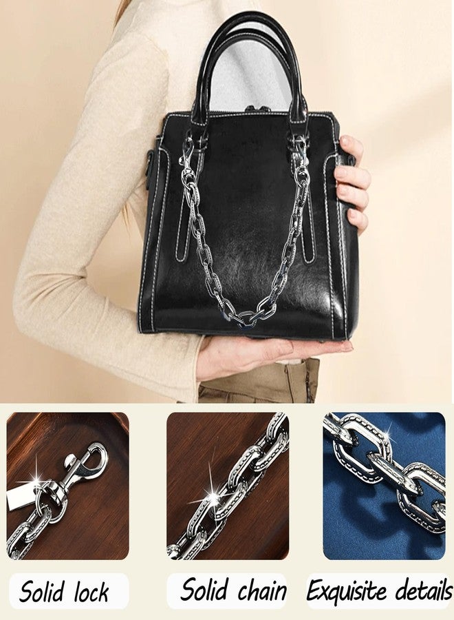 LSBDJDL Metal Geometric bag charmsWallet Chain Keychains Purse Handbags Purse Chain Bag Strap Accessories For Women (silver) - Image 2
